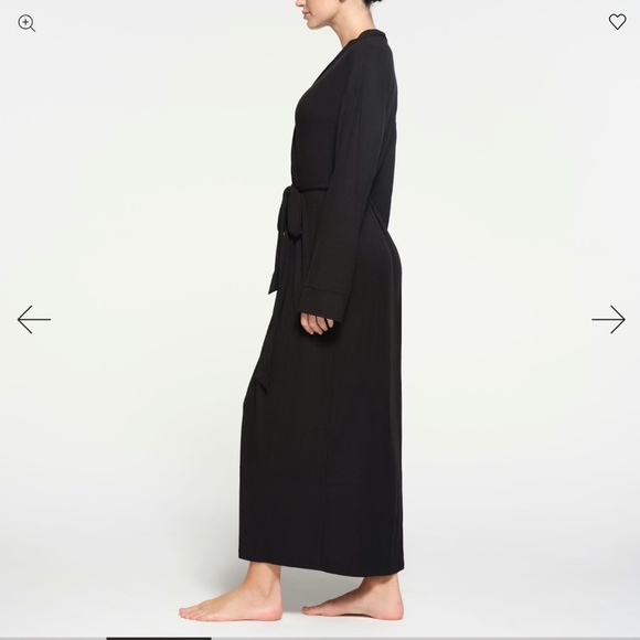 4X SKIMS NWT Black Soft Ribbed Robe - Picture 5 of 6